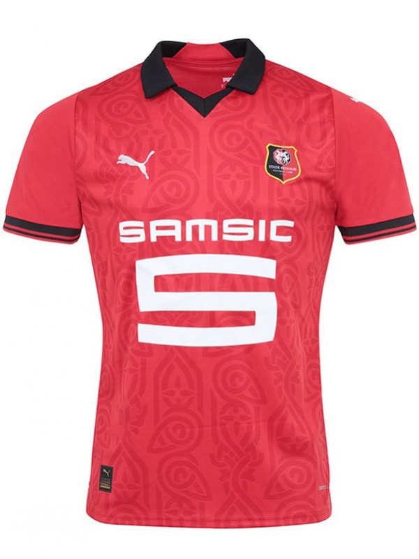 Rennais home jersey soccer uniform men's first football kit sports top shirt 2023-2024